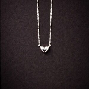 Silver Puffed Heart Necklace